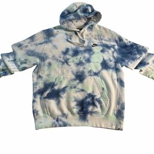 Nike | Blue + Seafoam Green Tie-Dye Hoodie Sweatshirt | Men’s Medium